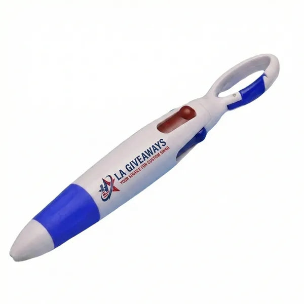 Rocket 4 Color Retractable Pen with Carabiner