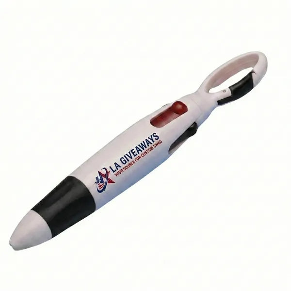 Rocket 4 Color Retractable Pen with Carabiner