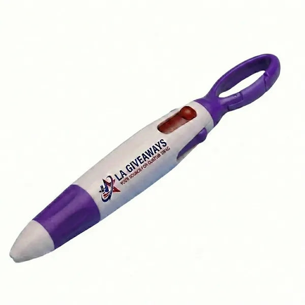 Rocket 4 Color Retractable Pen with Carabiner