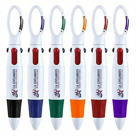 Rocket 4 Color Retractable Pen with Carabiner