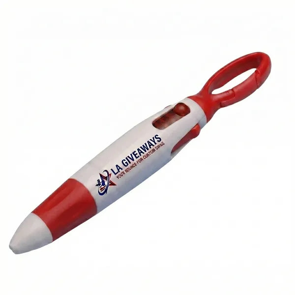 Rocket 4 Color Retractable Pen with Carabiner