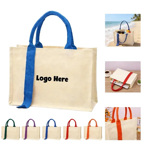 Thickened Ribbon Canvas Tote Bag