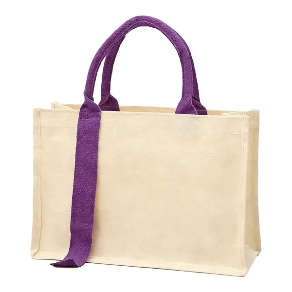 Thickened Ribbon Canvas Tote Bag
