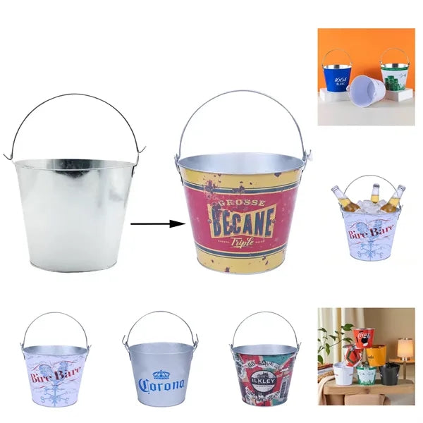 5L Metal Ice Bucket With Handle