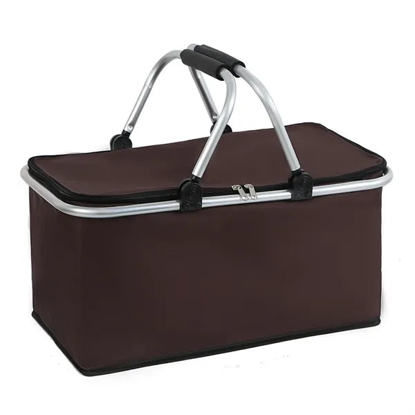 Portable Collapsible Insulated Picnic Basket with Hand