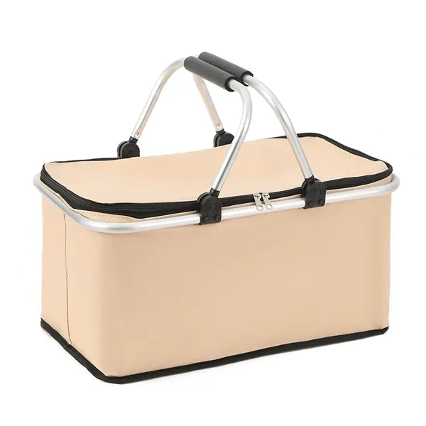Portable Collapsible Insulated Picnic Basket with Hand