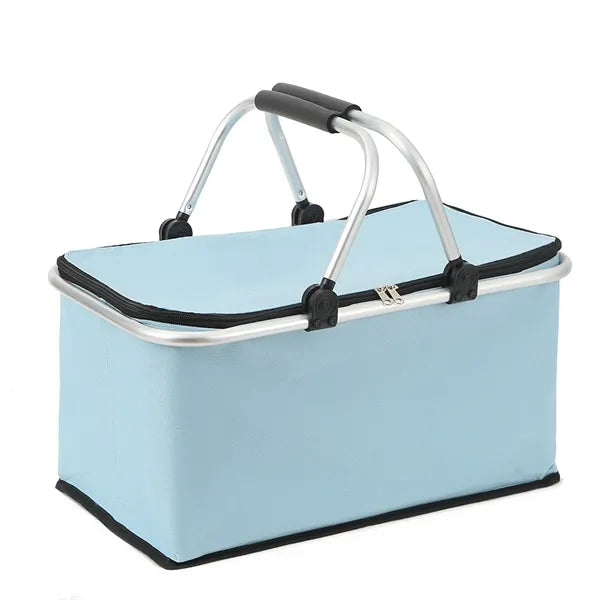 Portable Collapsible Insulated Picnic Basket with Hand