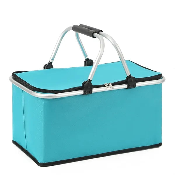 Portable Collapsible Insulated Picnic Basket with Hand