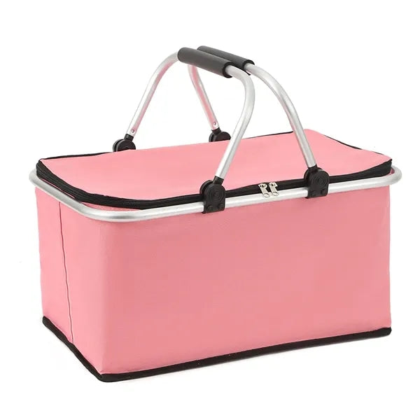 Portable Collapsible Insulated Picnic Basket with Hand