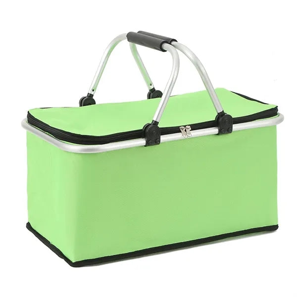 Portable Collapsible Insulated Picnic Basket with Hand