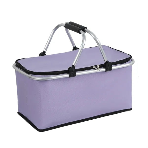 Portable Collapsible Insulated Picnic Basket with Hand