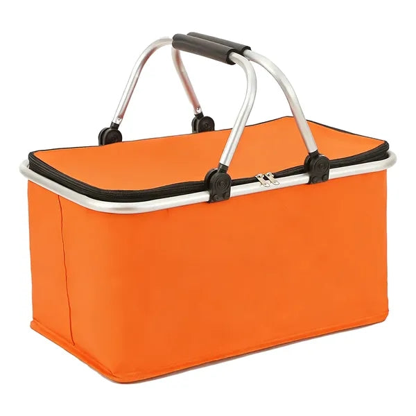 Portable Collapsible Insulated Picnic Basket with Hand