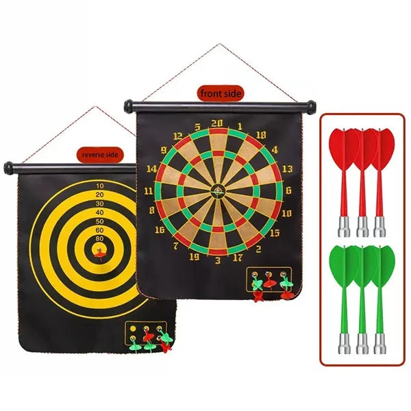 15" Double Sided Magnetic Game Set With 6 Darts