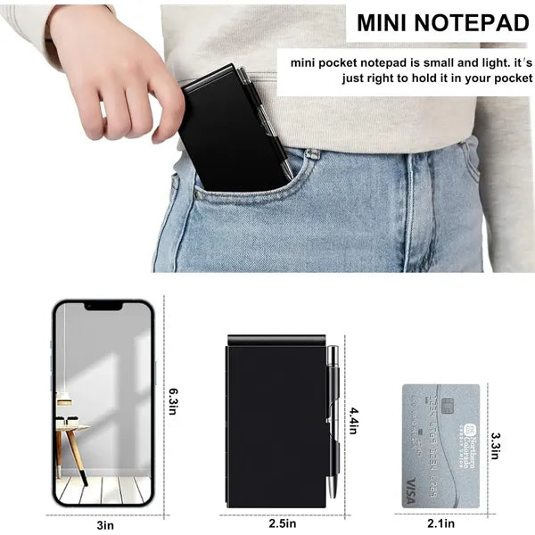 Mini Metal Small Notebook Pen Case