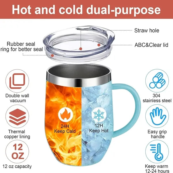 12oz Insulated Coffee Mug with Handle