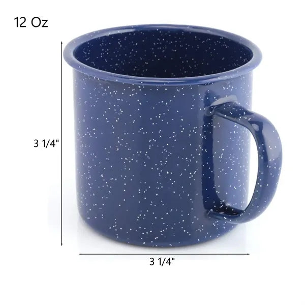 12 Oz. Cylinder Steel Enamel Retro Mug