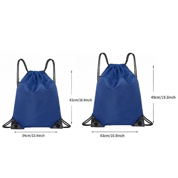 Ripstop Drawstring Backpack with Front Zipper Pocket