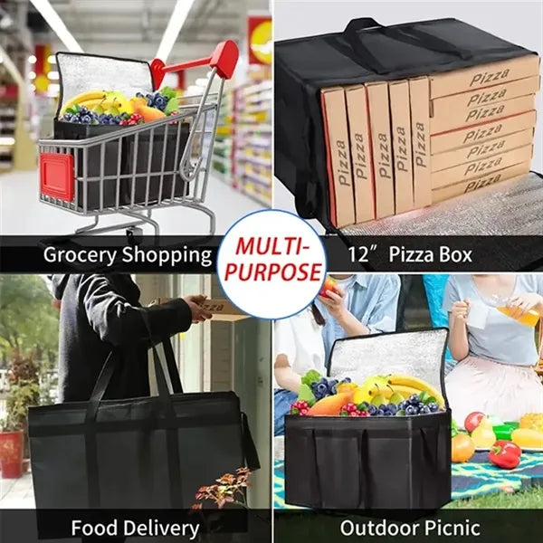 Large Insulated Grocery Cooler Bags Food Delivery Freezer