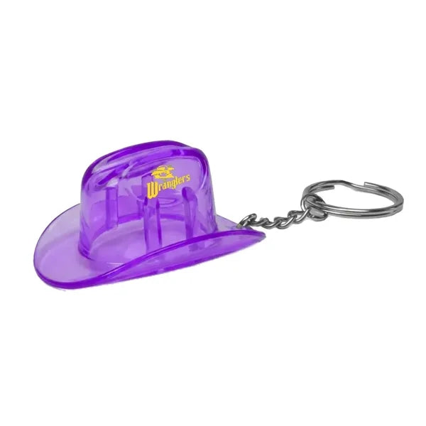 Plastic Cowboy Hat Bottle Opener Keychain