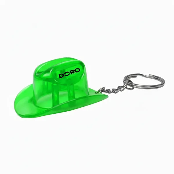 Plastic Cowboy Hat Bottle Opener Keychain