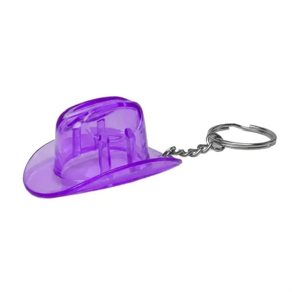 Plastic Cowboy Hat Bottle Opener Keychain