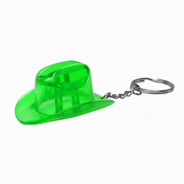 Plastic Cowboy Hat Bottle Opener Keychain