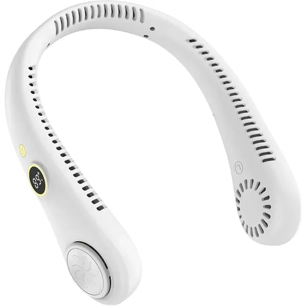 LED Display Neck Fan with USB Rechargeable