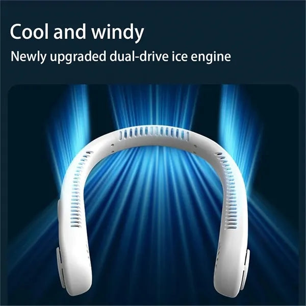 LED Display Neck Fan with USB Rechargeable