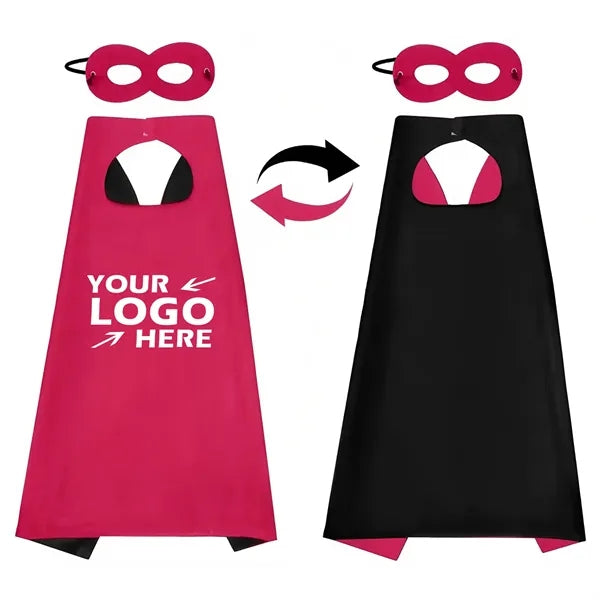 Reversible Hero Cape & Mask Set For Kids Party