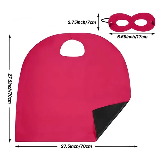 Reversible Hero Cape & Mask Set For Kids Party