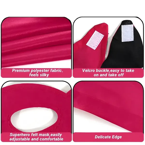 Reversible Hero Cape & Mask Set For Kids Party