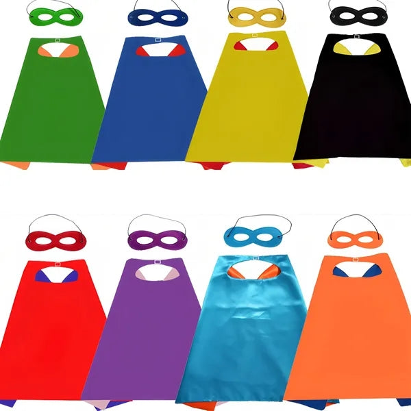 Reversible Hero Cape & Mask Set For Kids Party