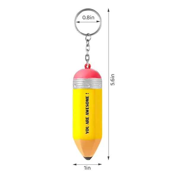 Pencil Shaped Stress Reliever Keychain