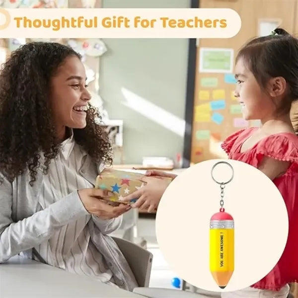 Pencil Shaped Stress Reliever Keychain