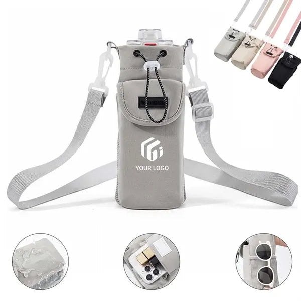 Travel sports waterproof water bottle holder with strap
