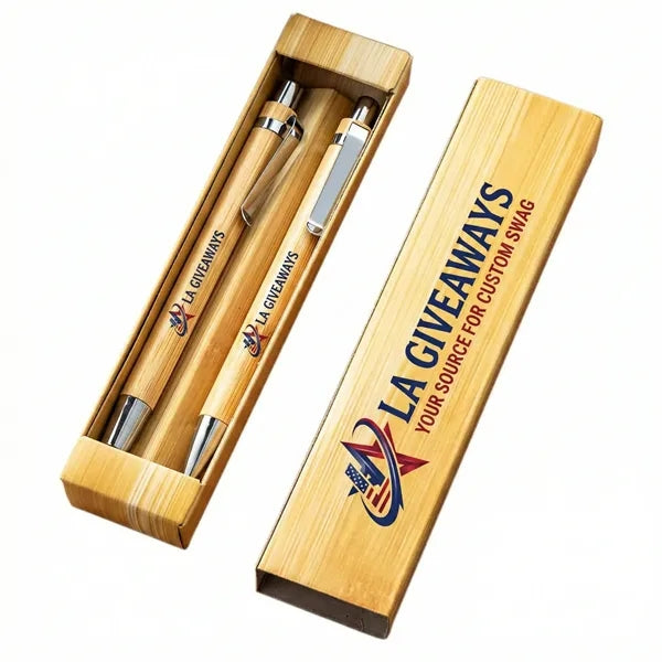 Eco-friendly Bamboo Ballpoint Pen And Stylus Gift Set