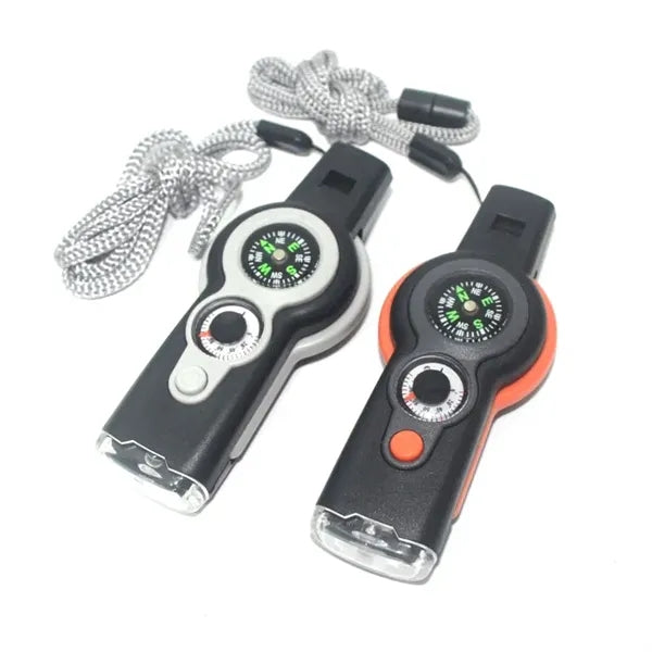 7-in-1 Multi-Function Survival Whistle Compass