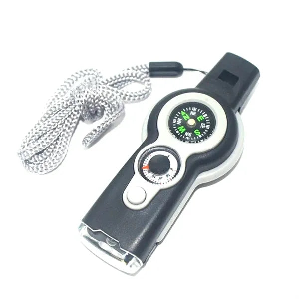 7-in-1 Multi-Function Survival Whistle Compass