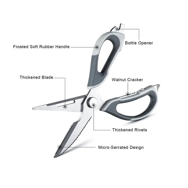Multi Functional Kitchen Scissors With Sleeve
