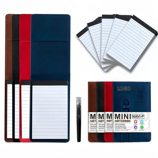 Leather Pocket A7 Notebook with Pen