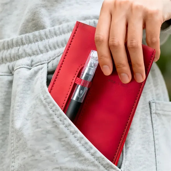 Leather Pocket A7 Notebook with Pen
