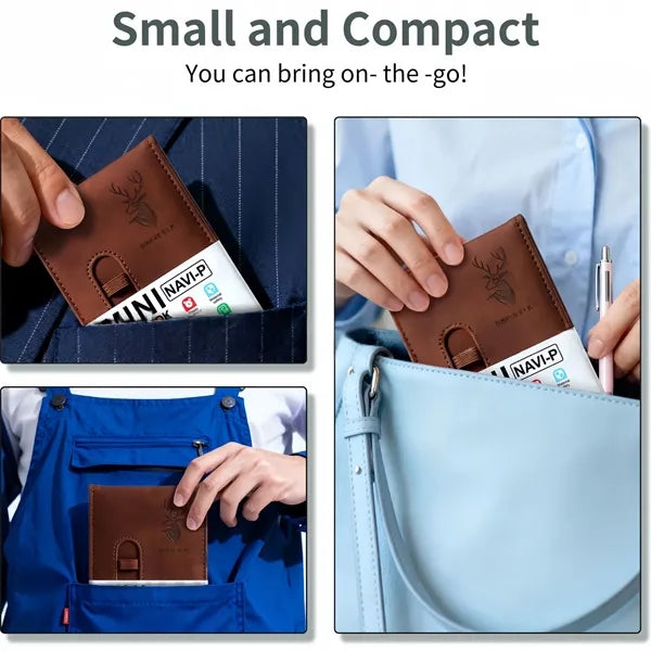 Leather Pocket A7 Notebook with Pen