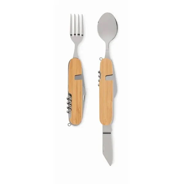 6-in-1 Stainless Steel Folding Camping Utensils Multi Tool