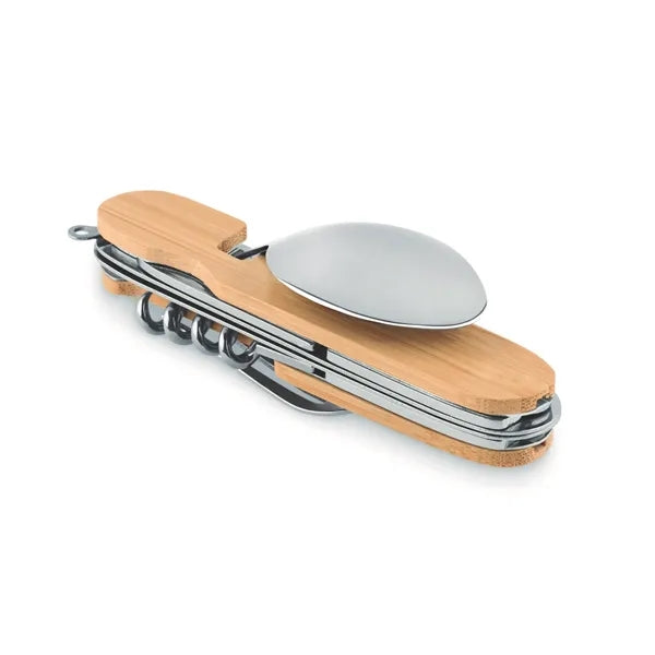 6-in-1 Stainless Steel Folding Camping Utensils Multi Tool