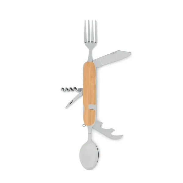 6-in-1 Stainless Steel Folding Camping Utensils Multi Tool