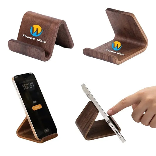 Deformation-Resistant Solid Walnut Mini Phone Stand