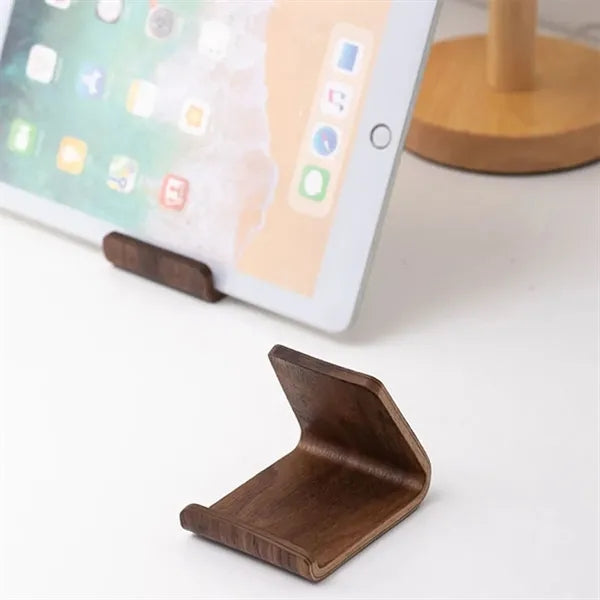 Deformation-Resistant Solid Walnut Mini Phone Stand