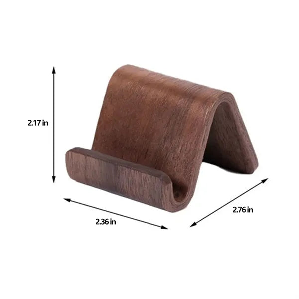 Deformation-Resistant Solid Walnut Mini Phone Stand
