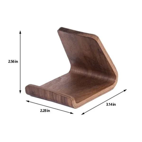 Deformation-Resistant Solid Walnut Mini Phone Stand