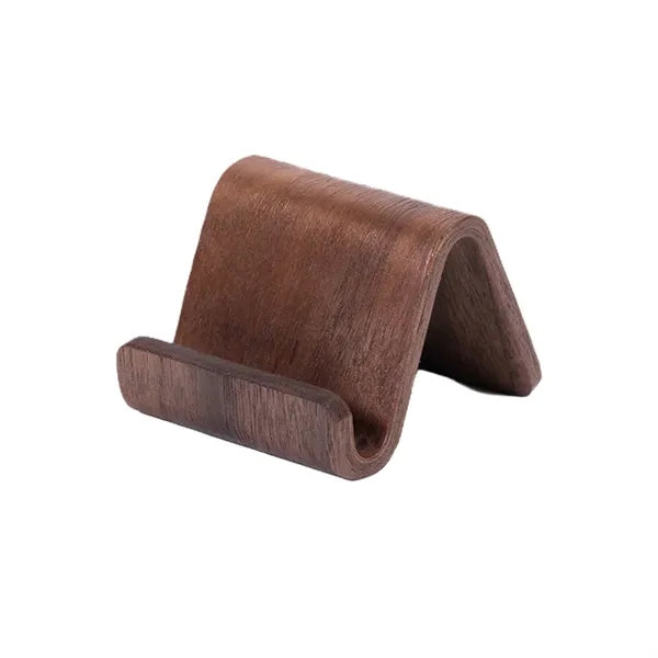 Deformation-Resistant Solid Walnut Mini Phone Stand